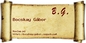 Bocskay Gábor névjegykártya