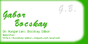 gabor bocskay business card
