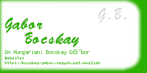 gabor bocskay business card